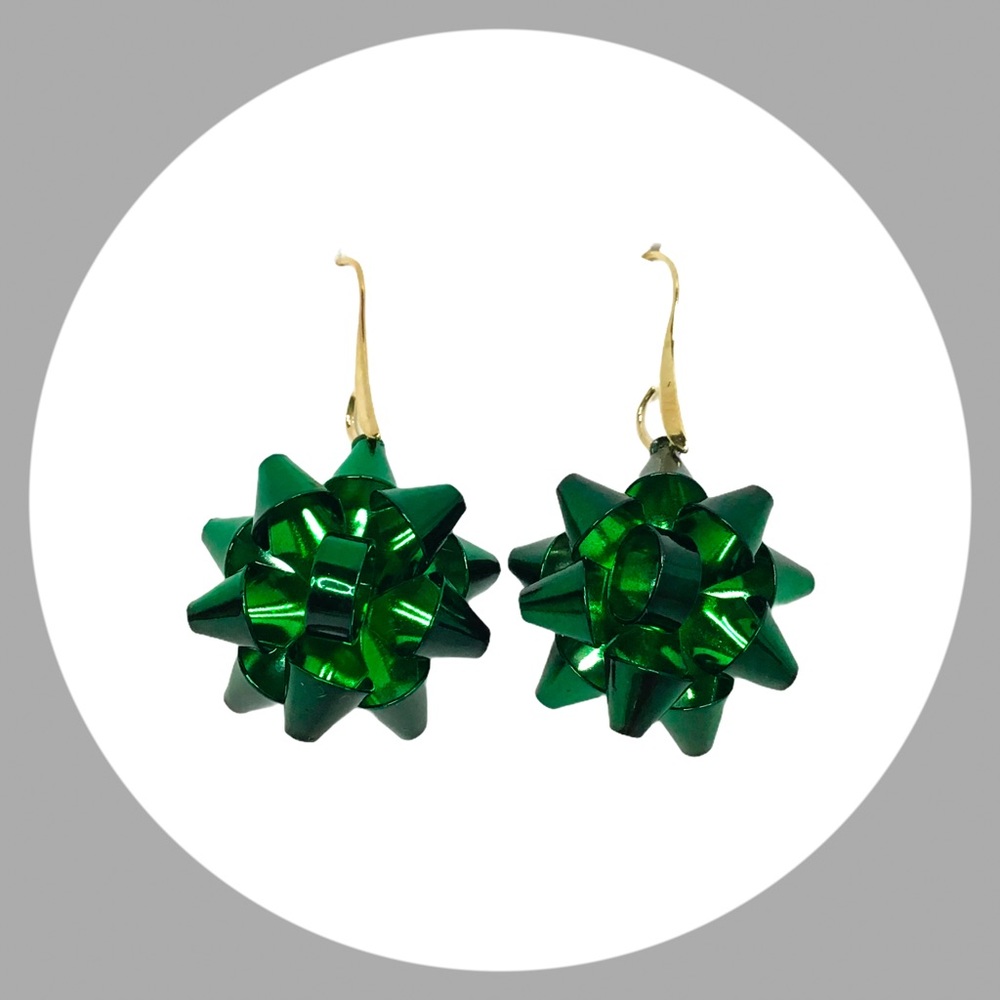 Christmas Bow Drop Earrings